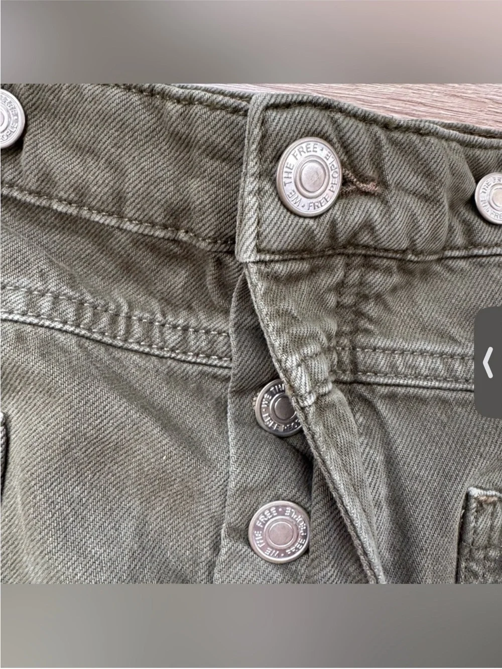 NWT Free People Palmer Cuffed Jean Shorts Green 25